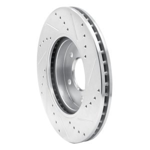 Ford Escape Brake Rotor (1) - Front Left - R1 Concepts - Drilled & Slotted - Silver - `05-`12